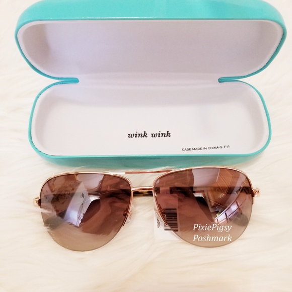 kate spade Accessories Kate Spade Bethann Aviator Gold Sunglasses